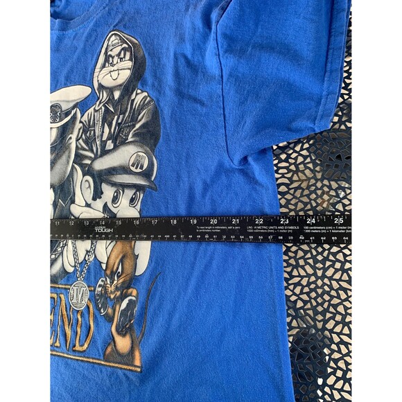 Vintage Y2K Mario Popeye Bart Sylvester buggs cartoon band T-shirt XL - Picture 5 of 6